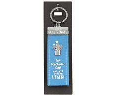 Depesche 10890.012 Schlüsselanhänger aus Filz, mit Schutzengel und Aufschrift, Ich beschütze Dich auf All deinen Wegen, blau, ca. 15 cm