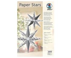 Ursus 22570099 Faltpapier, Motivpapier, Bastelpapier, Weihnachtsstern, Silber