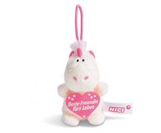 Nici 44983 Anhänger Einhorn Theodor mit Spruch Beste Freundin fürs Leben 8cm mit Loop, weiß/pink