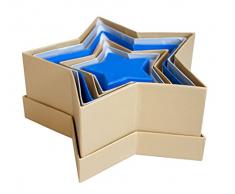 folia 3509 - Geschenkboxen, Pappschachteln aus Karton, in Sternform, 6 Stück in verschiedenen Größen, farbig sortiert - ideal zum Verzieren und Verschenken
