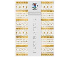 Ursus 76624601 - Transparentpapier Bordüren, 115 g/qm, 5 Blatt, Din A4, Einladung Zur Konfirmation, gold