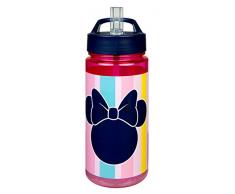Scooli MINE9913 Aero Trinkflasche aus Kunststoff mit integriertem Strohhalm und Trinkstutzen, Disney Minnie Mouse, BPA und Phthalat frei, ca. 500 ml