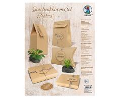 Ursus 27950099 Bastelset für Geschenkboxen aus Kraftkarton, Natura