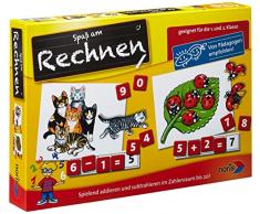 Noris 606076341 Spaß, Kinder Lernspiel zum Rechnen Lernen, Zahlen, Bildlesekarten und Zahlensteine für Kindergarten, 1 und 2 Schulstufe, 1-4 Spieler, ab 5 Jahren