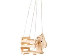 small foot 4774 Kinderschaukel Pferd aus Holz, mit Umrandung und Griffen für eigenständiges Sitzen, ab 2 Jahren