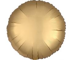 Amscan 3680101 Folienballon, Circlesd-c: Satin Gold Sateen Circle, Rund
