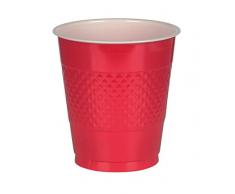Amscan 43036-40 Trinkbecher, Plastik, Rot