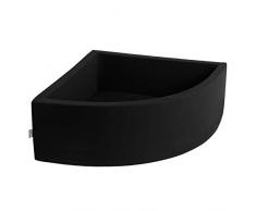 KiddyMoon Bällebad 90X30cm/KEINE Bälle Bällepool Mit Bällen ∅ 7Cm Für Babys Kinder Viertel Eckig, Schwarz:Weiß-Grau-Schwarz-Gold