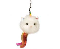 Cuddle Toys 1031 Caticorn POM CLIP Katze mit Horn Einhorn weiß Kuscheltier Plüschtier Stofftier Plüsch Spielzeug Keychain Schlüsselanhänger Taschenanhänger