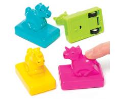 Baker Ross AV156 Einhorn Pull Back Racers lustiges Spielzeug für Partytüten für Kinder (4 Stück), Sortiert