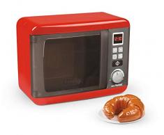Smoby 7600310586WEB Tefal Elektronische Mikrowelle, Küchenzubehör, Kinderspielware ab 3 Jahren, Rot, Grau, Silber