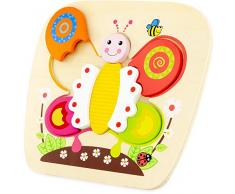 Ulysse Puzzle: Schmetterling (9 Stück) Holz, 1515, Mehrfarbig