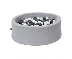 Knorrtoys 68197 - Bällebad soft - Cosy geo grey - 300 Bälle grey/creme