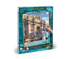 Schipper 609130819 - Malen nach Zahlen - Fontana die Trevi in Rom-Bilder malen für Erwachsene, inklusive Pinsel und Acrylfarben, 40 x 50 cm