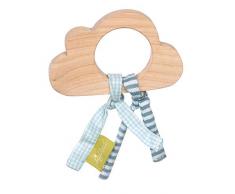 Sigikid Mädchen und Jungen, Holz-Greifling Wolke - Green Collection, Babyspielzeug, empfohlen ab 3 Monaten, natur/blau, 39089