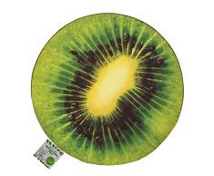 Out of the blue Rundes Sitzkissen Kiwi, Durchmesser 37 cm, Stärke 4 cm, 100% Polyester, ca. 148 g Füllgewicht, grün, 37 x 4 cm