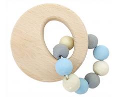 Hess 11109 - Holzspielzeug, Greifrassel Kreis aus Holz, nature blau