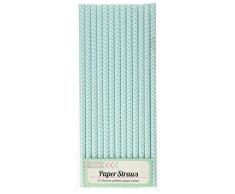Ginger Ray CV-207 Chevron Divine Powder Mint Papier Strohhalme, 19,5 cm, Grün, 25 Stück