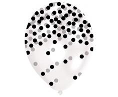 amscan 9901846 Latexballons Konfetti, Schwarz/Grau