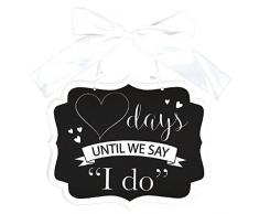 Amscan International 241450 Zeichen, Countdown zu I Do Kreide MDF