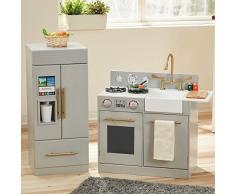 Teamson TD-12302A Holzspielzeug Küche, Silbergrau