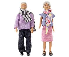Lundby 60-806700 - Puppen für Puppenhaus - Oma und Opa - Familie - gelenkig und beweglich - Zubehör - Figuren - ab 3 Jahre - Maßstab 1:18 - Minipuppen, Biegepuppen