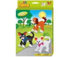 Hama 3433 - Perlenset Hund und Katze, ca. 2000 Bügelperlen, 2 Stiftplatten und Zubehör