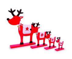 Small Foot Company Deko-Elche Stern, Holz, Rot, 1