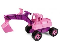 Lena 02137 - Starke Riesen Bagger für Mädchen, rosa, ca. 80 cm, großer Schaufelbagger mit solider Tragkraft und funktionierender Schaufel, robuster Spielzeugbagger für Kinder ab 3 Jahre, lose