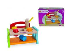 Eichhorn 100005090 - Klopfbank mit Hammer, 5x Klopfbausteine, 17x18x12cm, 7-tlg., FSC 100% Zertifiziertes Birkenholz