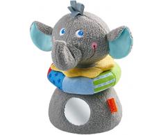 HABA 305086 - Stapelfigur Elefant Eric, Kuscheltier mit Fühl- und Spieleffekten wie Spiegelfolie und Greifring, Stoffspielzeug ab 10 Monaten