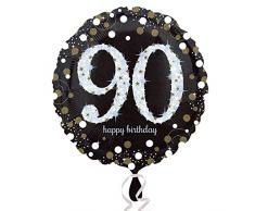 amscan 3374301 Folie zum 90. Geburtstag Luftballons