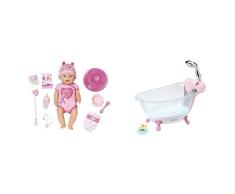 Zapf Creation 824368 Baby Born Soft Touch Girl Blue Eyes Puppe, bunt & Creation 824610 Bathtub Baby Born Badewanne Puppe, bunt, Einheitsgröße