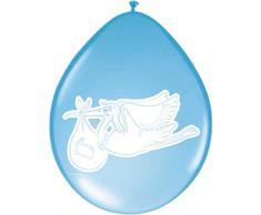 Luftballons Klapperstorch 8er Pack hellblau