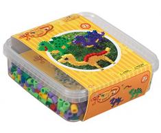 Hama 8742 - Maxiperlen Box Dinosaurier, ca. 600 Maxi Bügelperlen, Stiftplatte und 6 Motivstützen