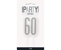 Unique Party 83870 Kerze, schwarz/silber