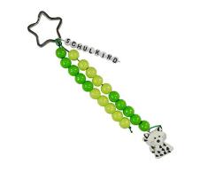 Pracht Creatives Hobby 5935-12031 - Rechenkette zum Selbstgestalten, mit Schlüsselanhänger, Schulkind hellgrün-grün, Bastelset mit 20 Rechenperlen, als Geschenk zur Einschulung, für die Zuckertüte