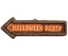 Widmann 2123F 3D Halloween Party Schild Neon, Unisex – Erwachsene, Orange, Taglia Unica