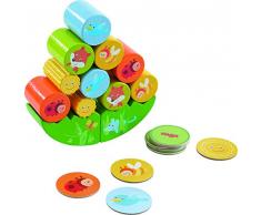 HABA 305203 - Stapelspiel Fuchs, Stapel- und Motorikspiel aus Holz mit Wackelwiese und 10 Stapelsteinen, für freies Spielen oder Spiel nach Anleitung, Holzspielzeug ab 2 Jahren