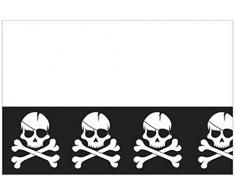 Procos – Piraten Black Skull (120 x 180 cm) Tischdecke Kunststoff 120 x 180 cm, Schwarz, One Size, 89700