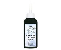 Kreul 42774 - Window Color Konturenfarbe, zur besseren Abgrenzung von Motiven, für glatte Oberflächen wie Glas, Spiegel und Fliesen, 80 ml Malflasche, schwarz