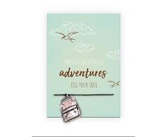 Pracht Creatives Hobby 6014-08015 - Armband mit Anhänger Adventures und Karte mit passendem Spruch, ideal als kleine Aufmerksamkeit oder als Geschenk, für Ihre Liebsten, Freunde und Verwandte