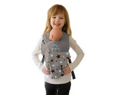 manduca Puppentrage / Doll Carrier > Starlets Blue < Puppen-Babytrage für das Tragen von Babypuppe & Stofftier vorne und auf dem Rücken, Puppen-Zubehör für Kleinkinder ab 18 Monate