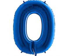 Trendario Folienballon Zahl 0 (Blau) - XXL Riesenzahl 100cm Ballon - Helium Luftballons für Geburtstag, Partydeko, Hochzeit (Zahl 0, Silber)