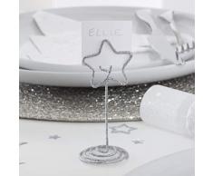 Ginger Ray SIL-415 Tischkartenhalter in Sternform aus Metall, silberfarben