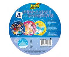 folia 682008 Laternenzuschnitte Schnee, aus Transparentpapier 115g/m² für Rundlaternenrohlinge, Ø 16,8 cm, 20 Stück, zum Basteln von individuellen Laternen