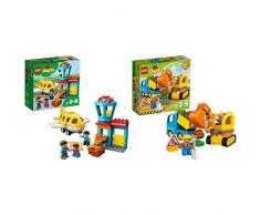 LEGO Duplo 10871 - Flughafen, Ideales Spielzeug für Kinder im Alter von 2 bis 5 Jahren & Duplo 10812 - Bagger und Lastwagen, Ideales Geschenk für 2 Jährige