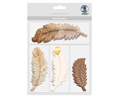 Ursus 56480002F Deko Papierfedern, Natur, 24 Stück, Federn