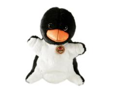 Bauer Spielwaren Theatrello Handpuppe Pinguin: Kuscheltier für Puppentheater und Lernspiele, waschbar, schwarz-weiß (11811)
