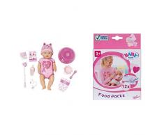 Zapf Creation 824368 Baby Born Soft Touch Girl Blue Eyes Puppe, bunt & 779170 - Baby born Nahrung, 12 Beutel